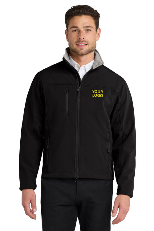 Port Authority Women's Glacier Soft Shell Custom Jackets, Black/ Chrome