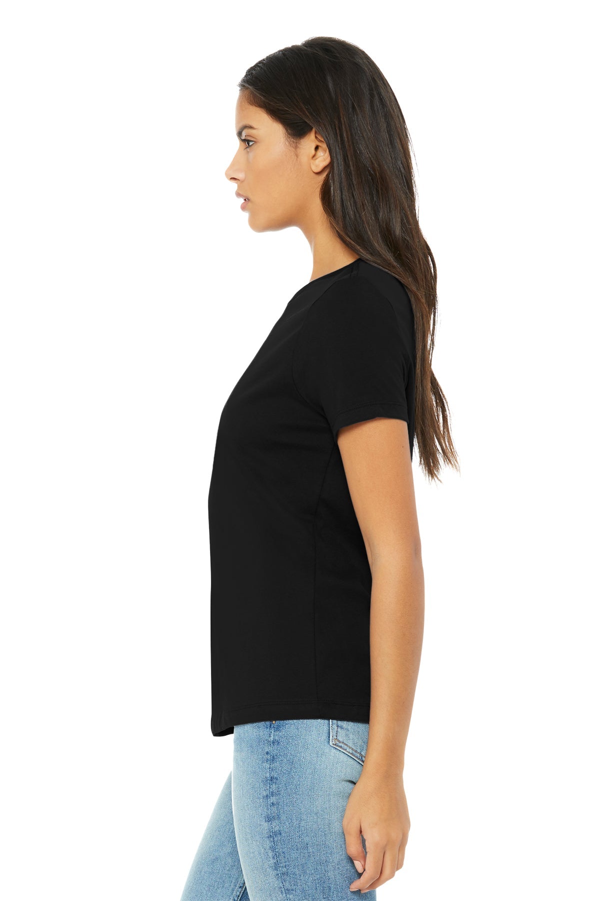 Bella Canvas Womens Relaxed Triblend T-Shirt, Solid Black [Woodlake Educational Options]