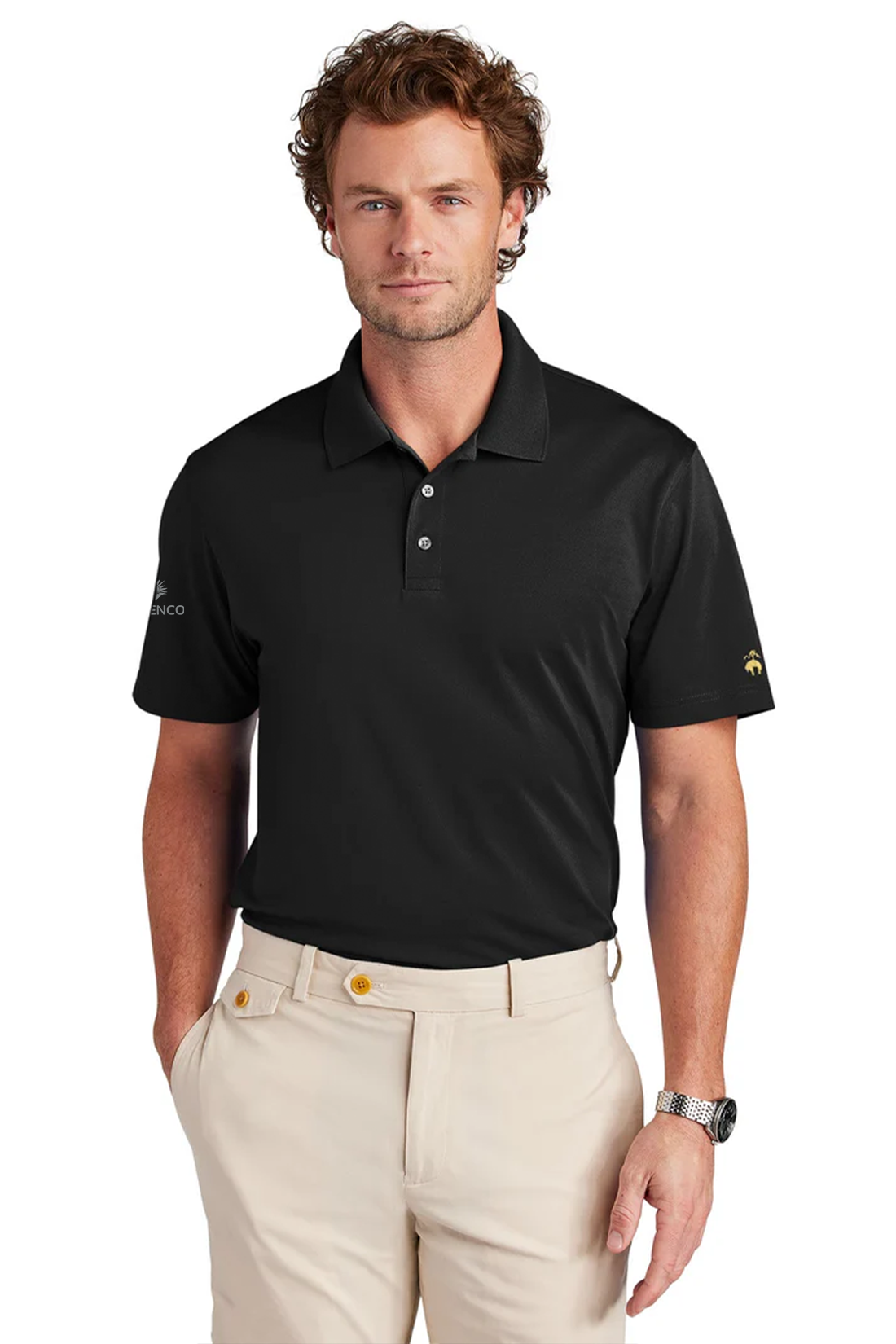 Brooks Brothers Mesh Pique Performance Polo, Deep Black [NARENCO]
