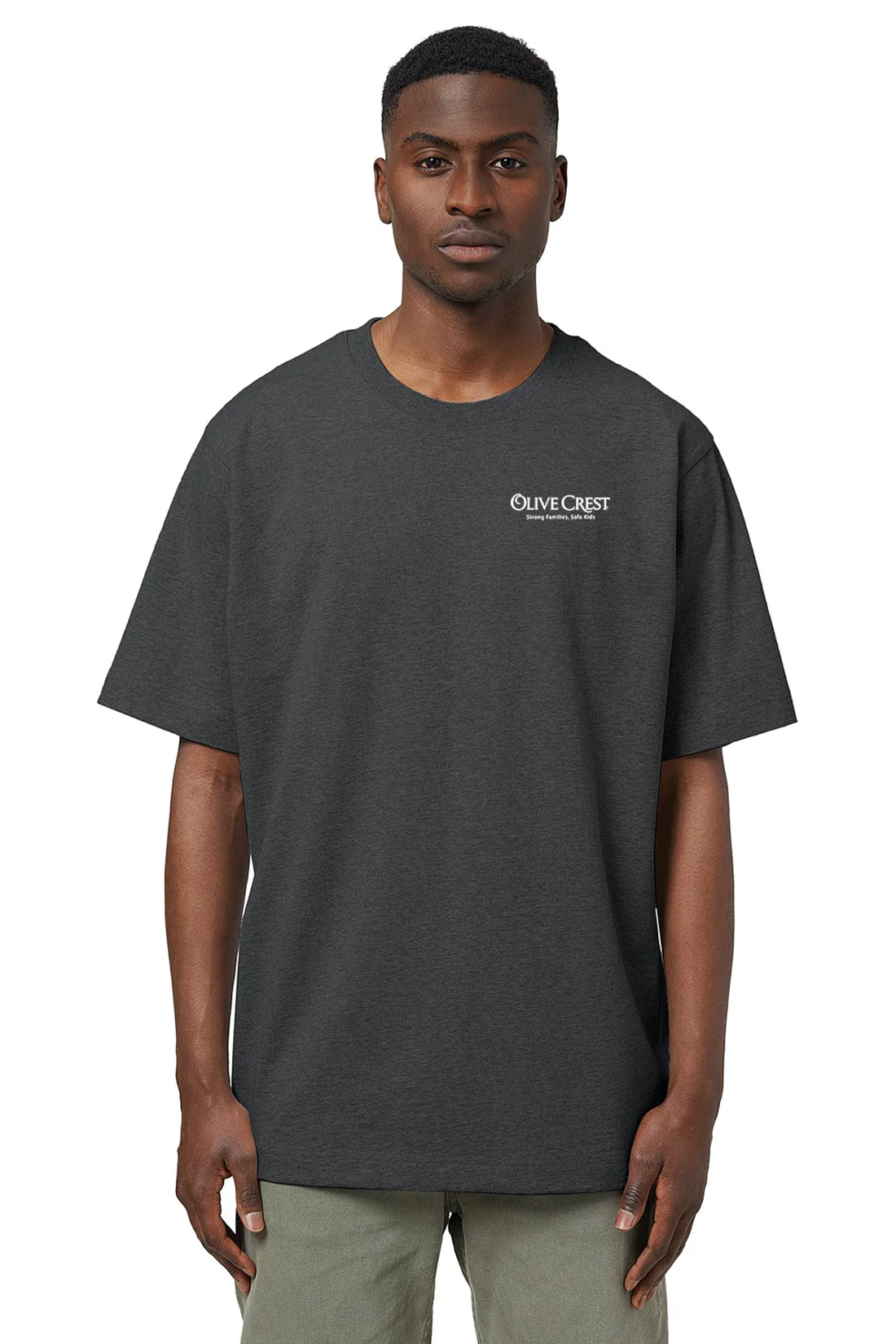 Stanley Stella Unisex Freestyler Heavyweight Tee, Dark Heather Grey [Olive Crest]