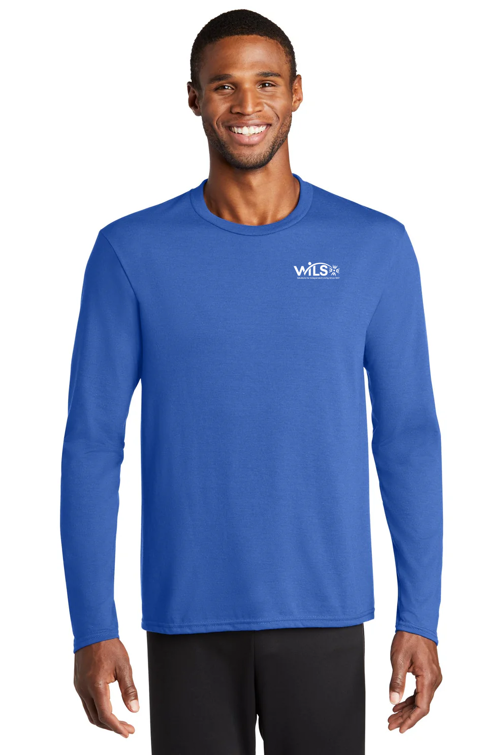 Port & Company Long Sleeve Performance Blend Tee, True Royal [WILS]