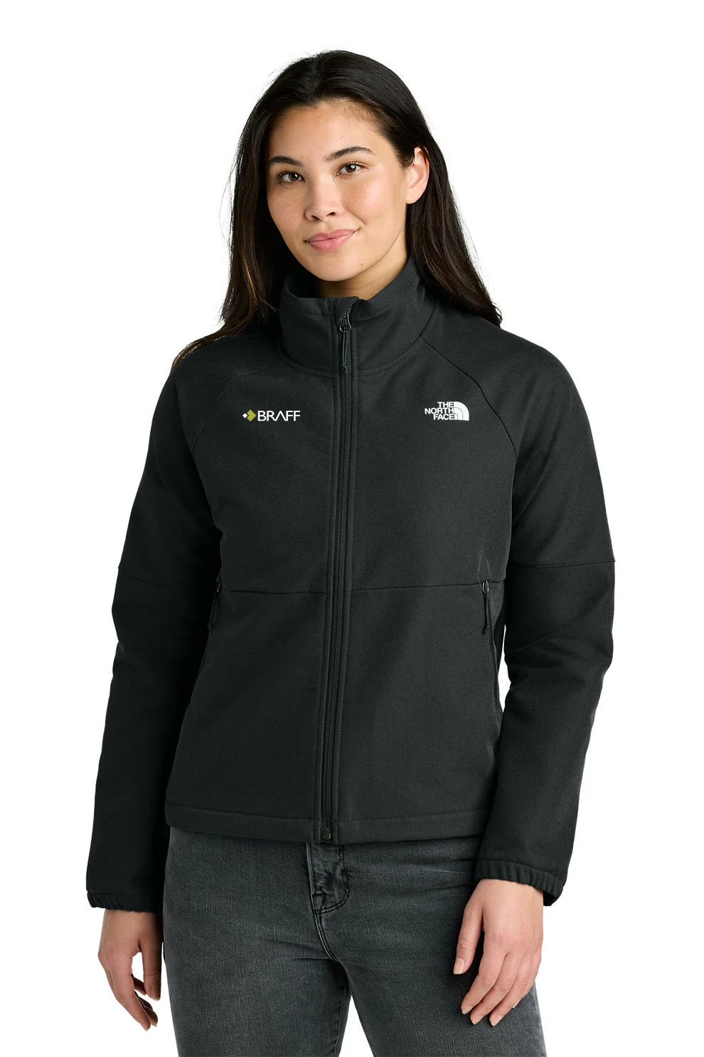 The North Face Womens Barr Lake Soft Shell Jacket, Black Heather [The Braff Group]