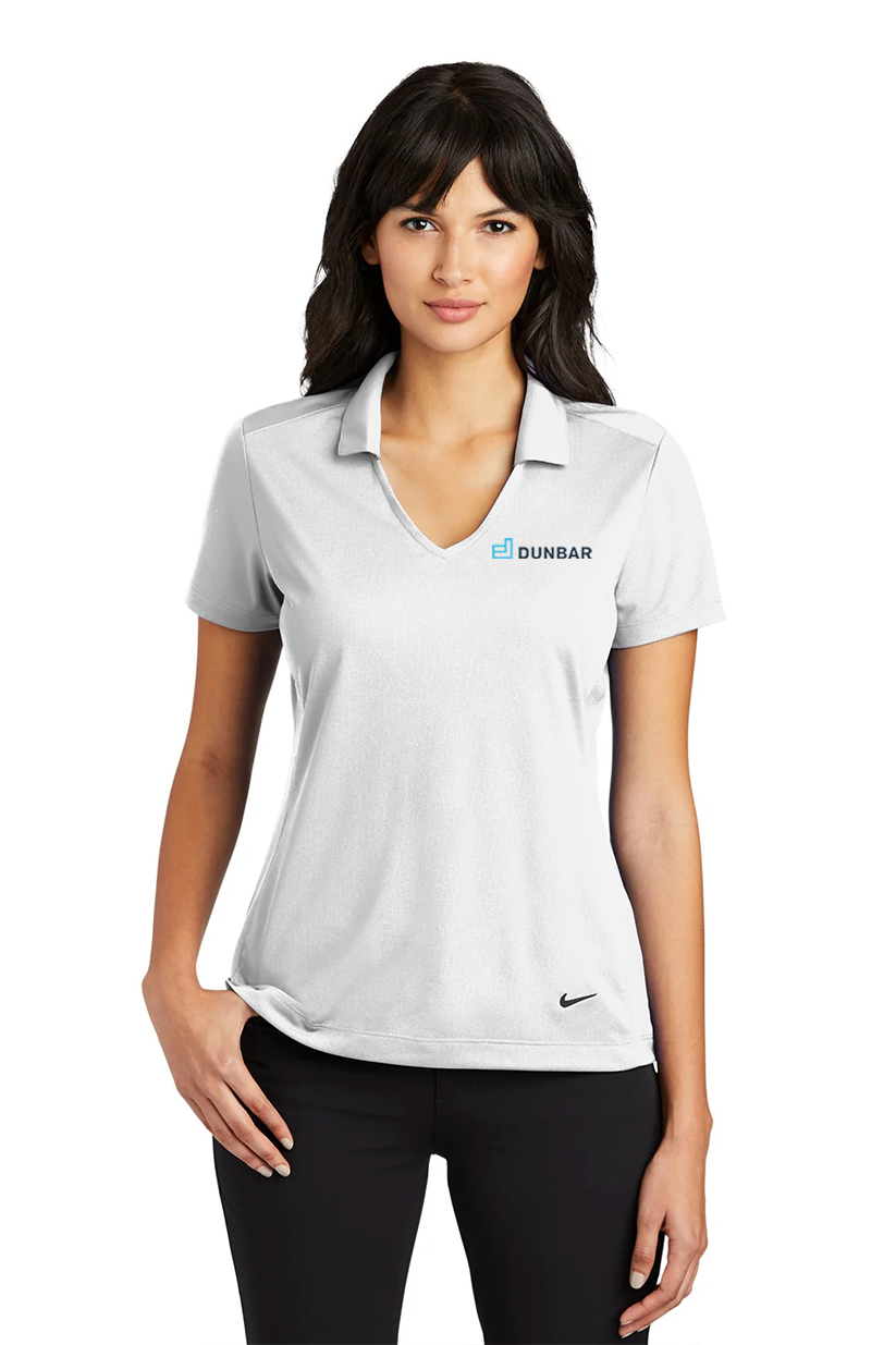 Nike Ladies Dri-FIT Vertical Mesh Polo, White [Dunbar]