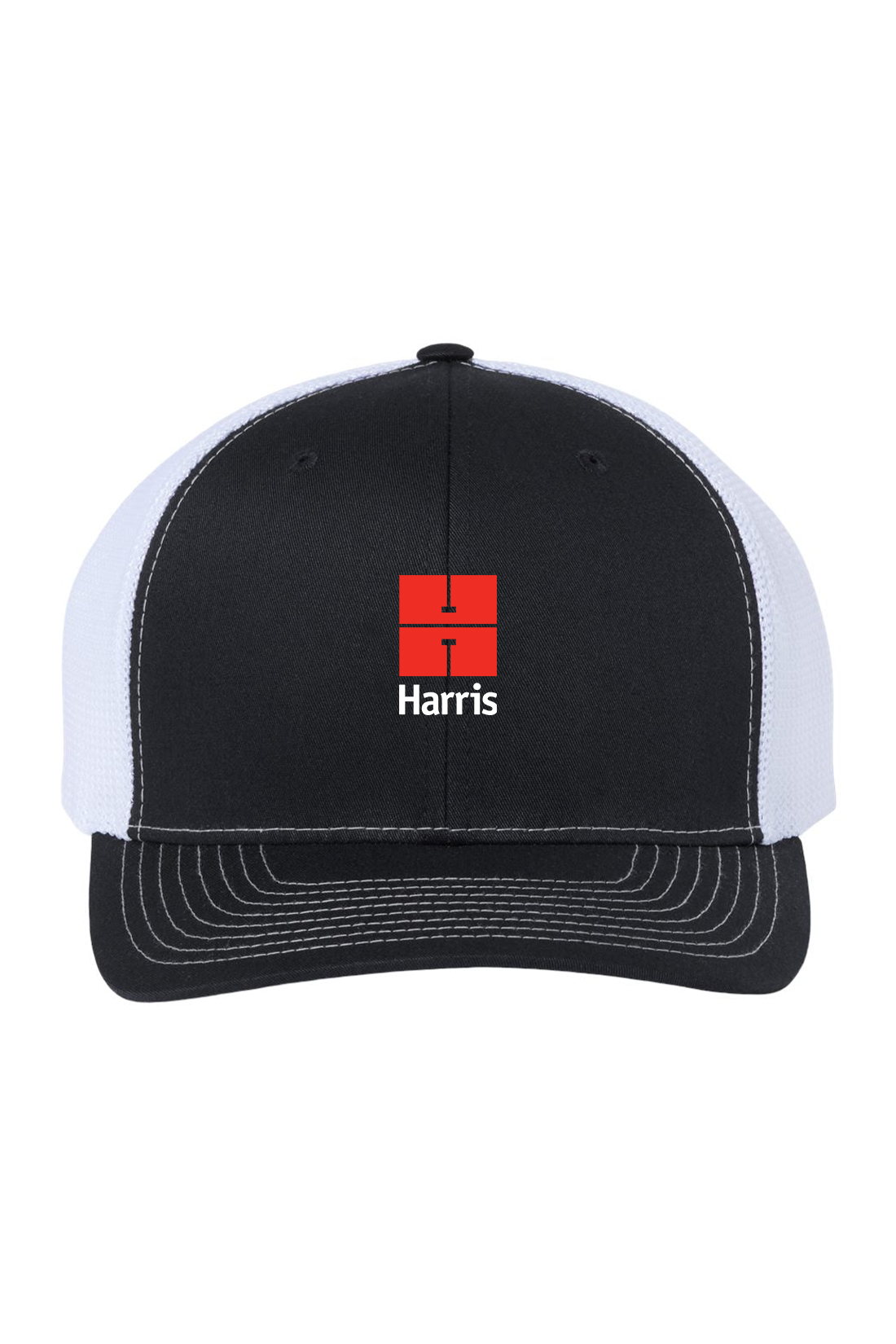 Richardson Flex Adjustable Trucker Cap, Black/ White [Harris & Associates]