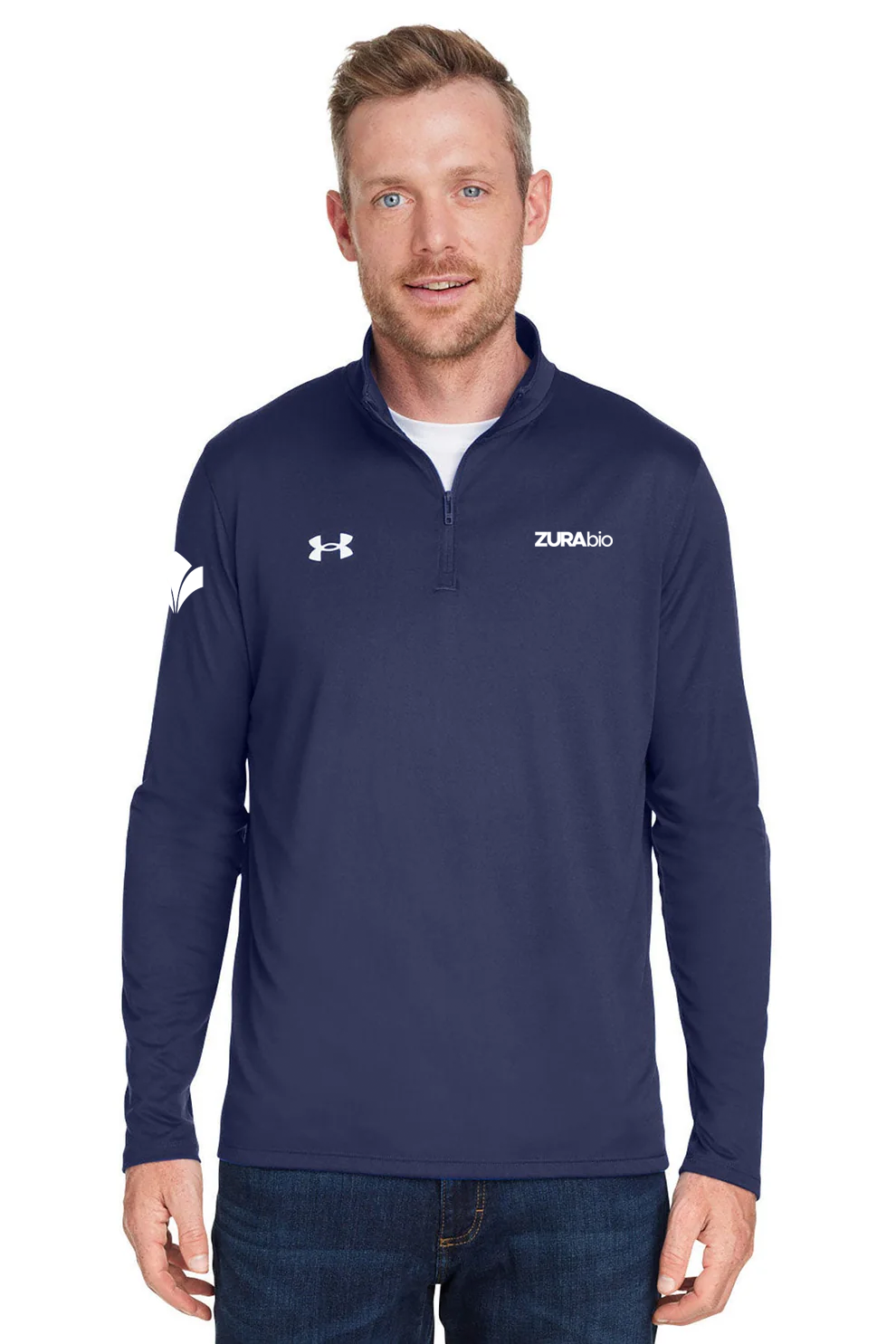 Under Armour Men's Tech Quarter-Zip, Medium Navy [Zura Bio]