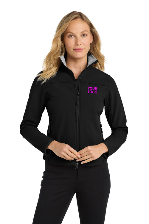 Port Authority Tall Glacier Soft Shell Custom Jackets, Black/ Chrome