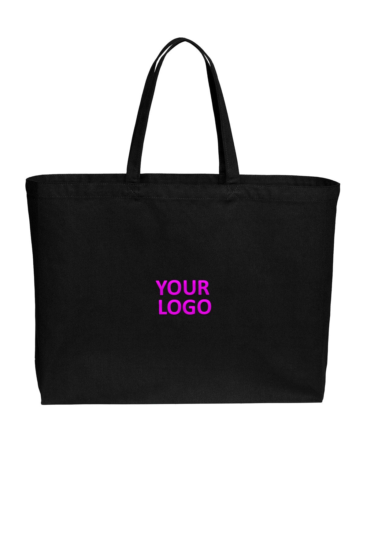 Port Authority Cotton Canvas Custom Jumbo Totes, Deep Black