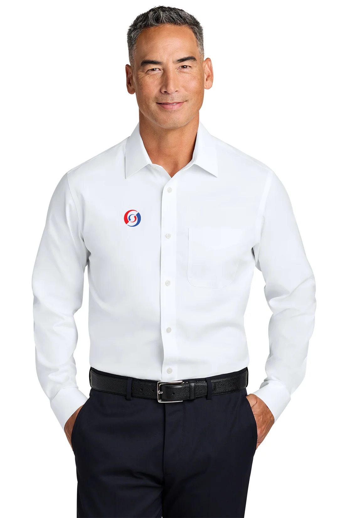 Brooks Brothers Wrinkle-Free Stretch Pinpoint Spread Collar Shirt, White [Mechanical Solutions]
