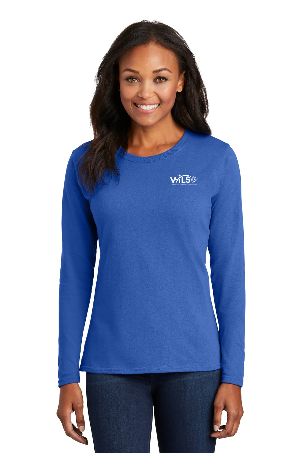 Port & Company Ladies Long Sleeve Core Cotton Tee, Royal [WILS]