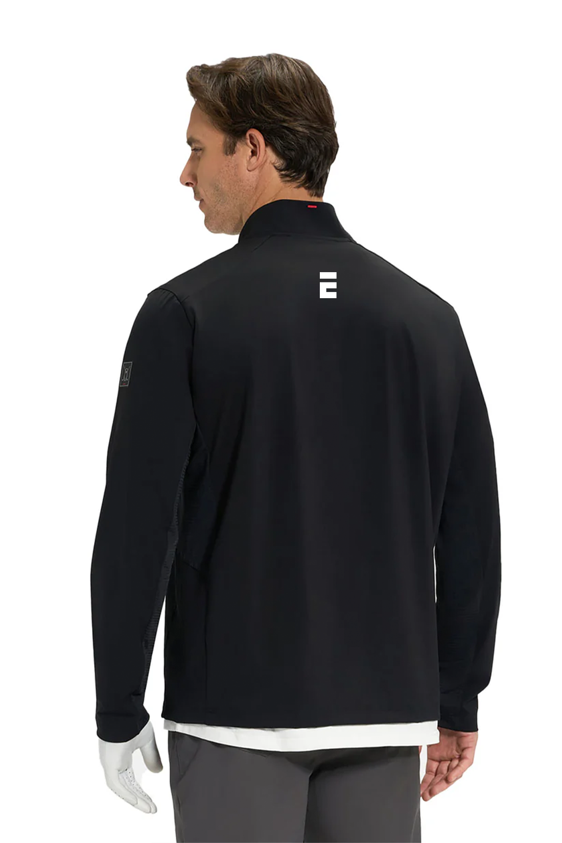 Ghost Golf 1/4 Zip Mock Jacket, Black [Executive Construction]