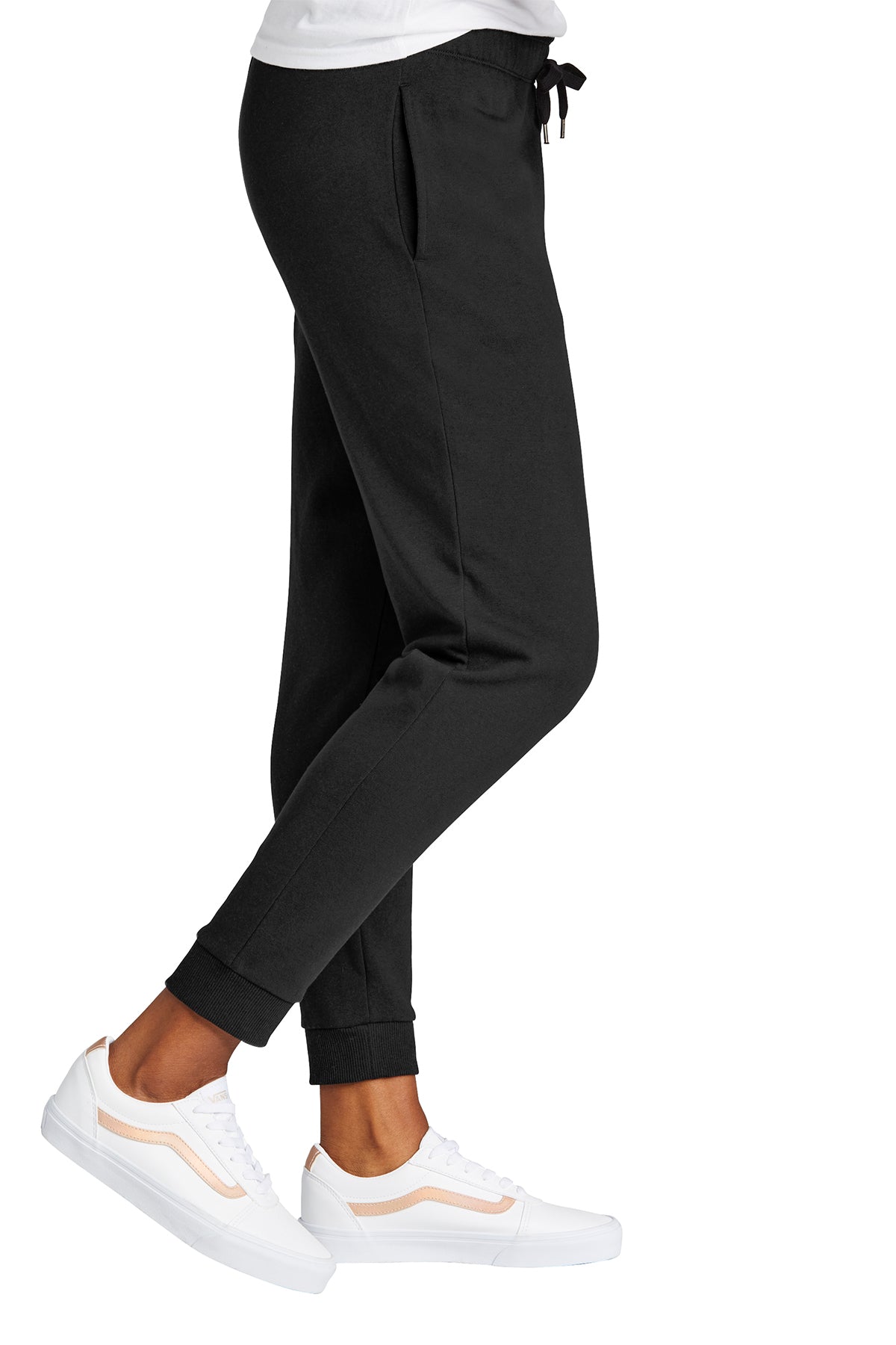 District Womens Perfect Tri Fleece Joggers, Black [Team Travel Source]