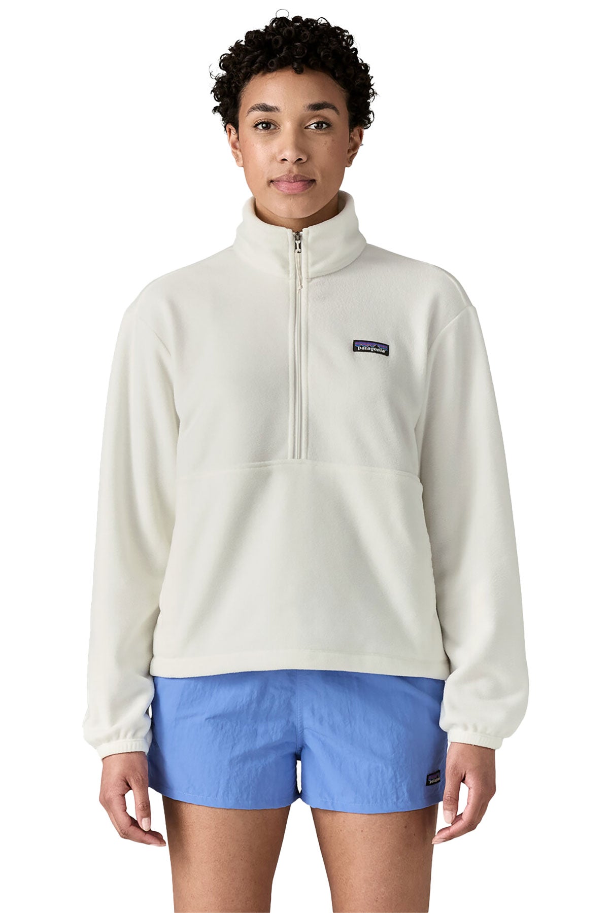 Patagonia Women's Micro D 1/2 Zip Custom Fleece Pullover, Birch White