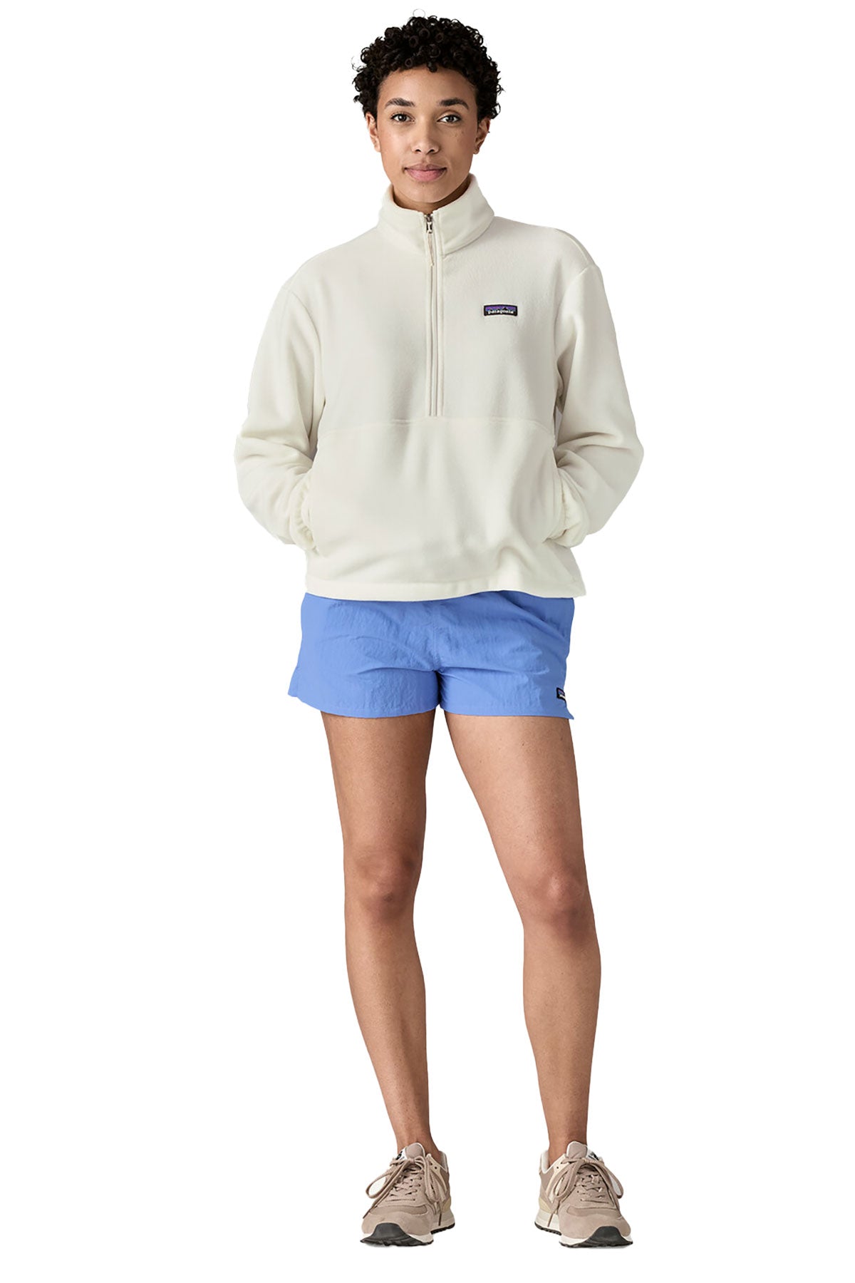 Patagonia Women's Micro D 1/2 Zip Custom Fleece Pullover, Birch White