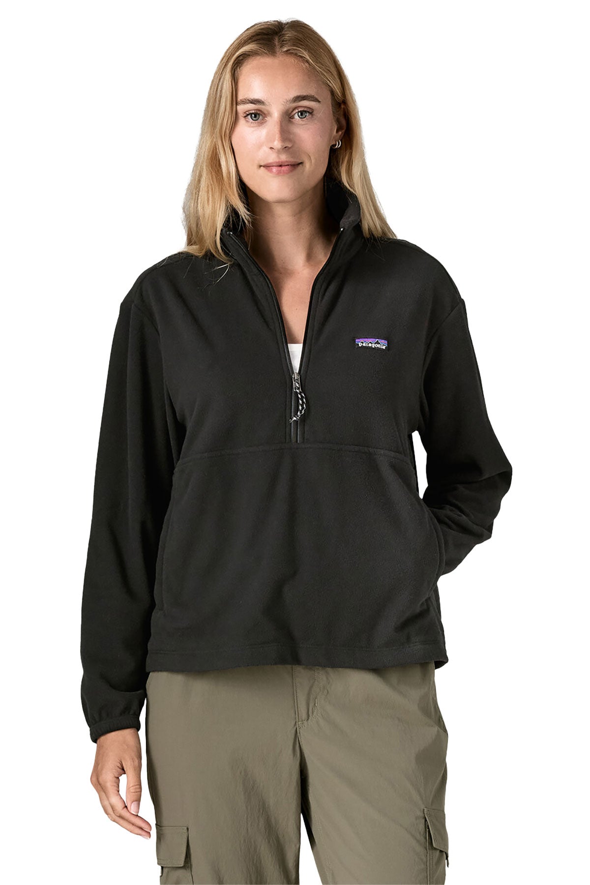 Patagonia Women's Micro D 1/2 Zip Custom Fleece Pullover, Black