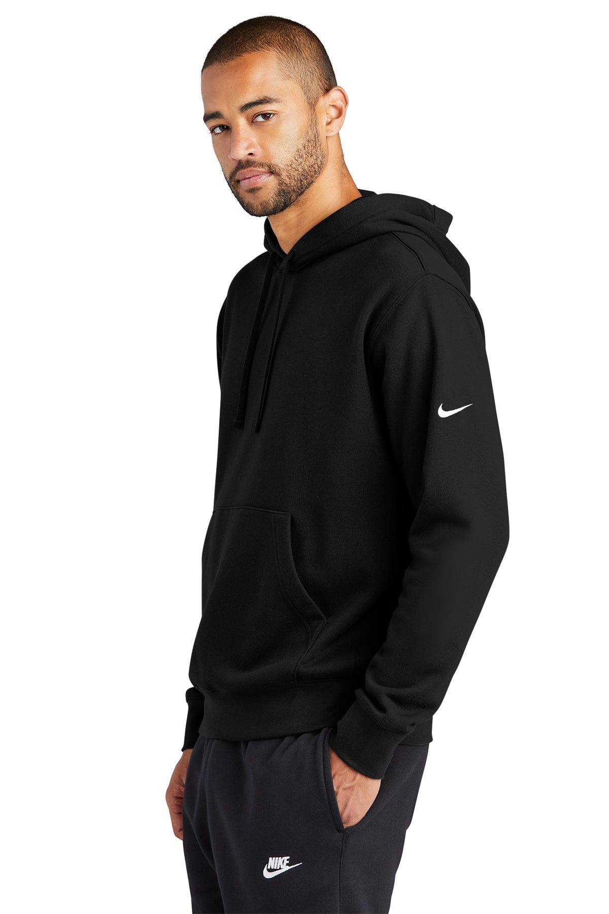 Nike Club Swoosh Customized Hoodies, Black [Zura Bio]
