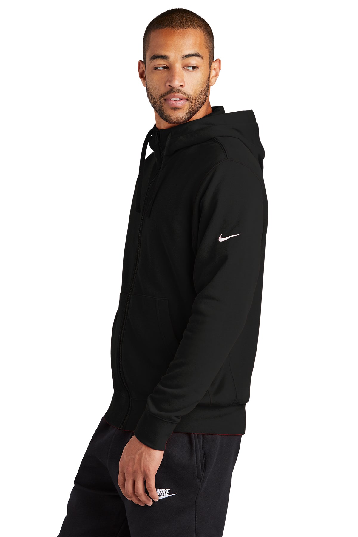 Nike Club Fleece Custom Zip Hoodies, Black [The Braff Group]