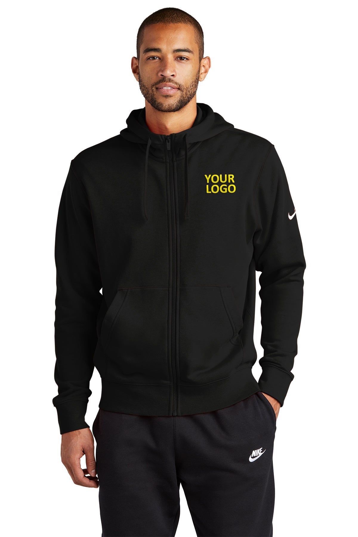 Nike Club Fleece Custom Zip Hoodies, Black [Tetralogicx]