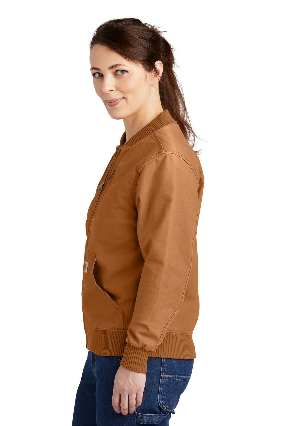 Carhartt Womens Crawford Branded Jackets, Carhartt Brown [Simple Construction]