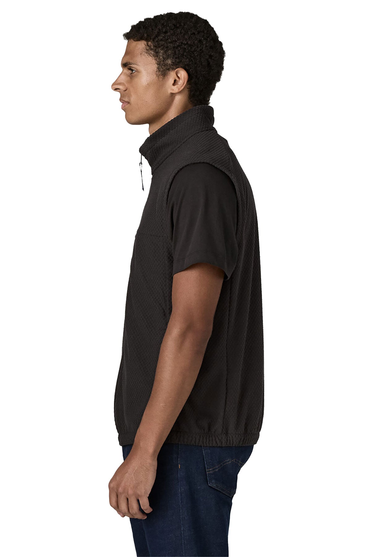 Patagonia Textured Custom Fleece Vests, Black