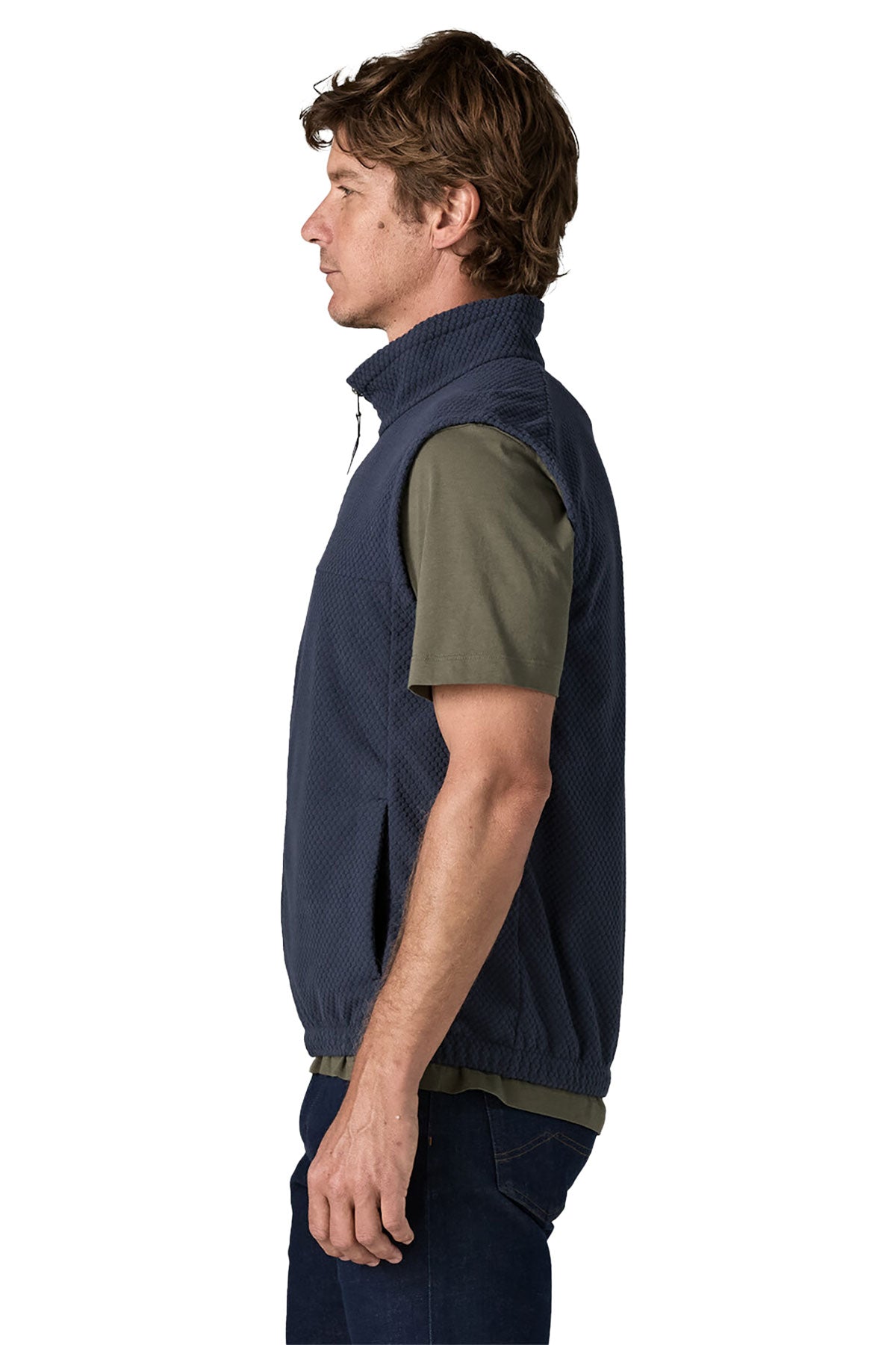 Patagonia Textured Custom Fleece Vests, New Navy