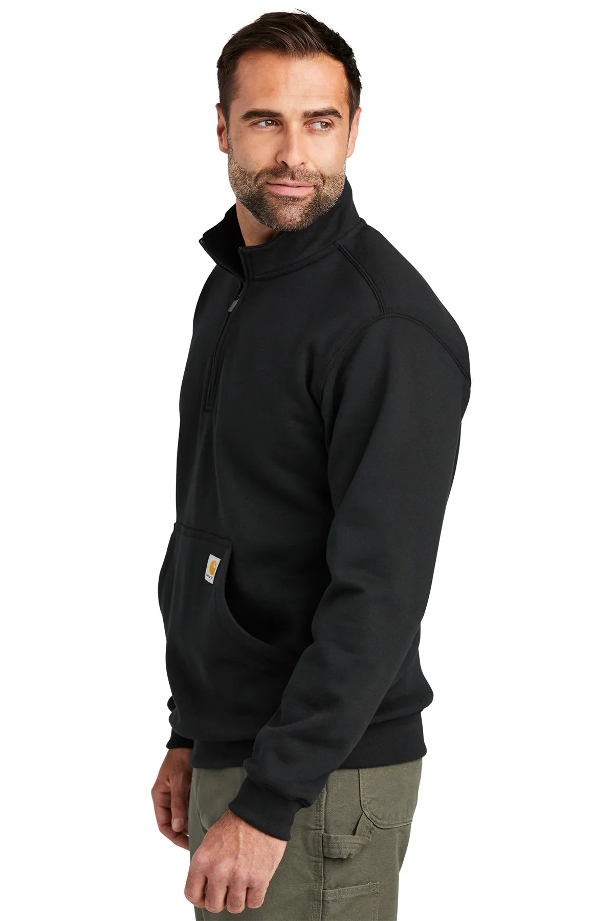Carhartt Mock Neck Custom Sweatshirts, Black [Lake Erie Arms]