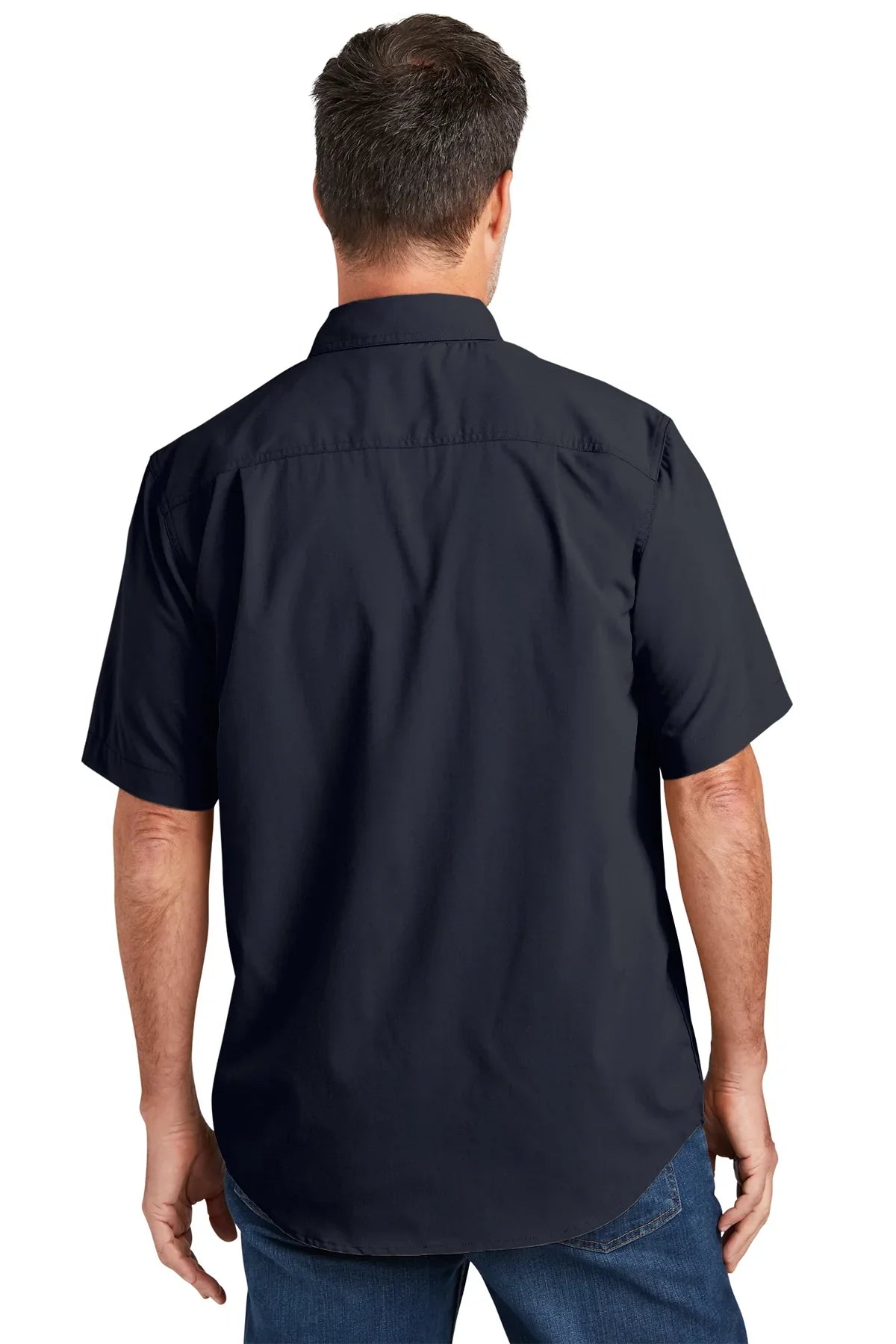 Carhartt Force Solid Custom Shirts, Navy [Matos Builders]