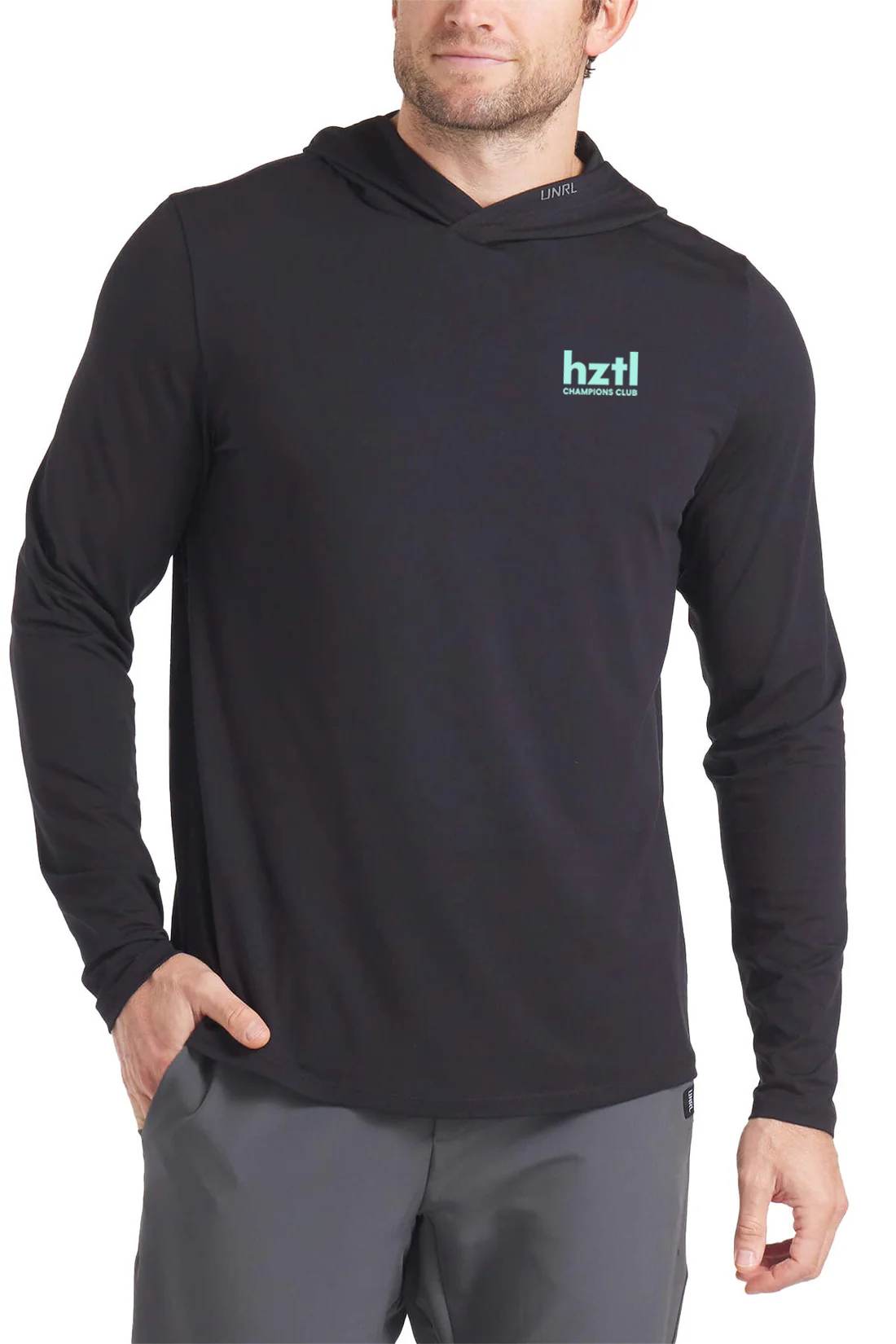 UNRL Ultra Hooded Long Sleeves, Black [Horizontal]