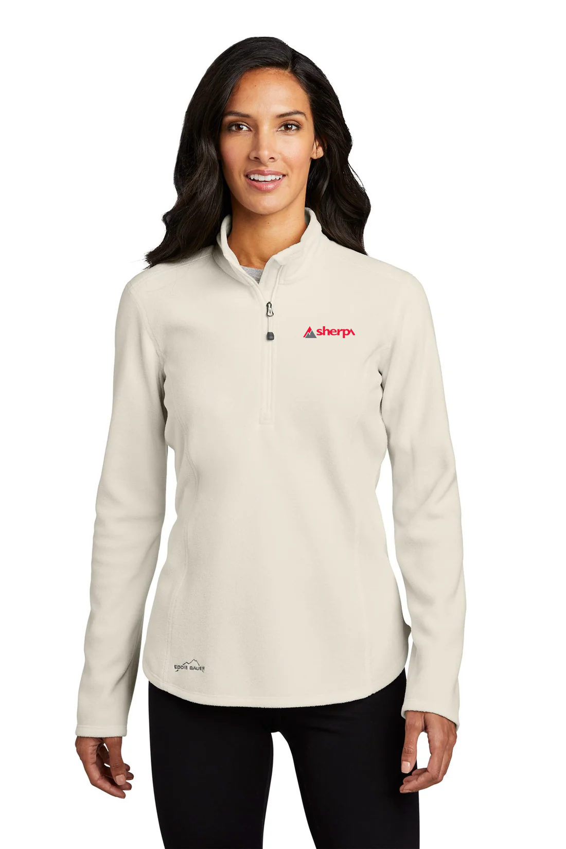 Eddie Bauer Ladies 1/2-Zip Microfleece Jacket, Ivory [Sherpa LLC]