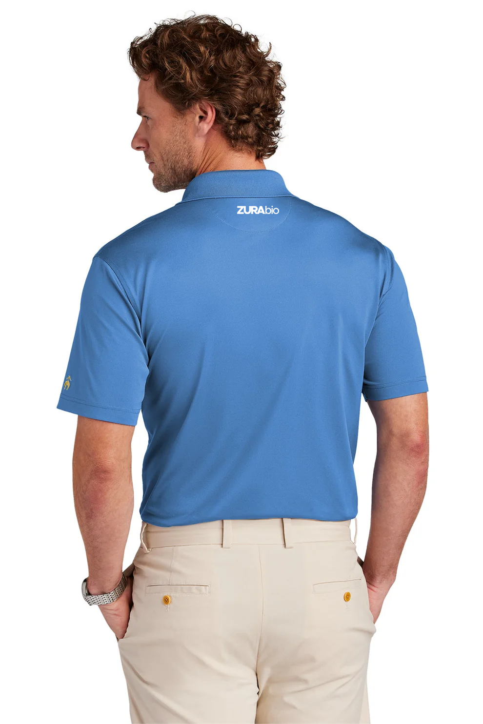 Brooks Brothers Mesh Pique Performance Polo, Charter Blue [Zura Bio]