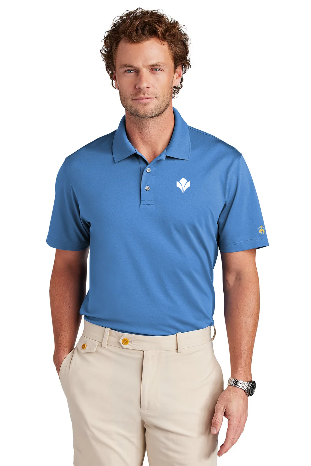 Brooks Brothers Mesh Pique Performance Polo, Charter Blue [Zura Bio]