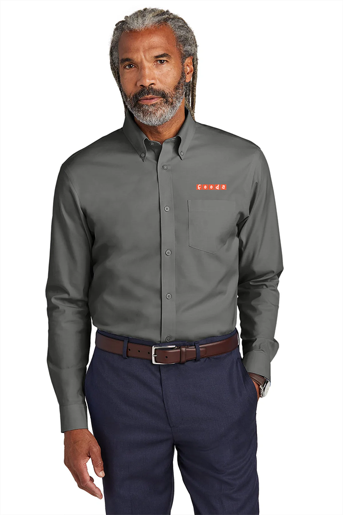 Brooks Brothers Wrinkle-Free Stretch Pinpoint Shirt, Deep Black [Fooda]