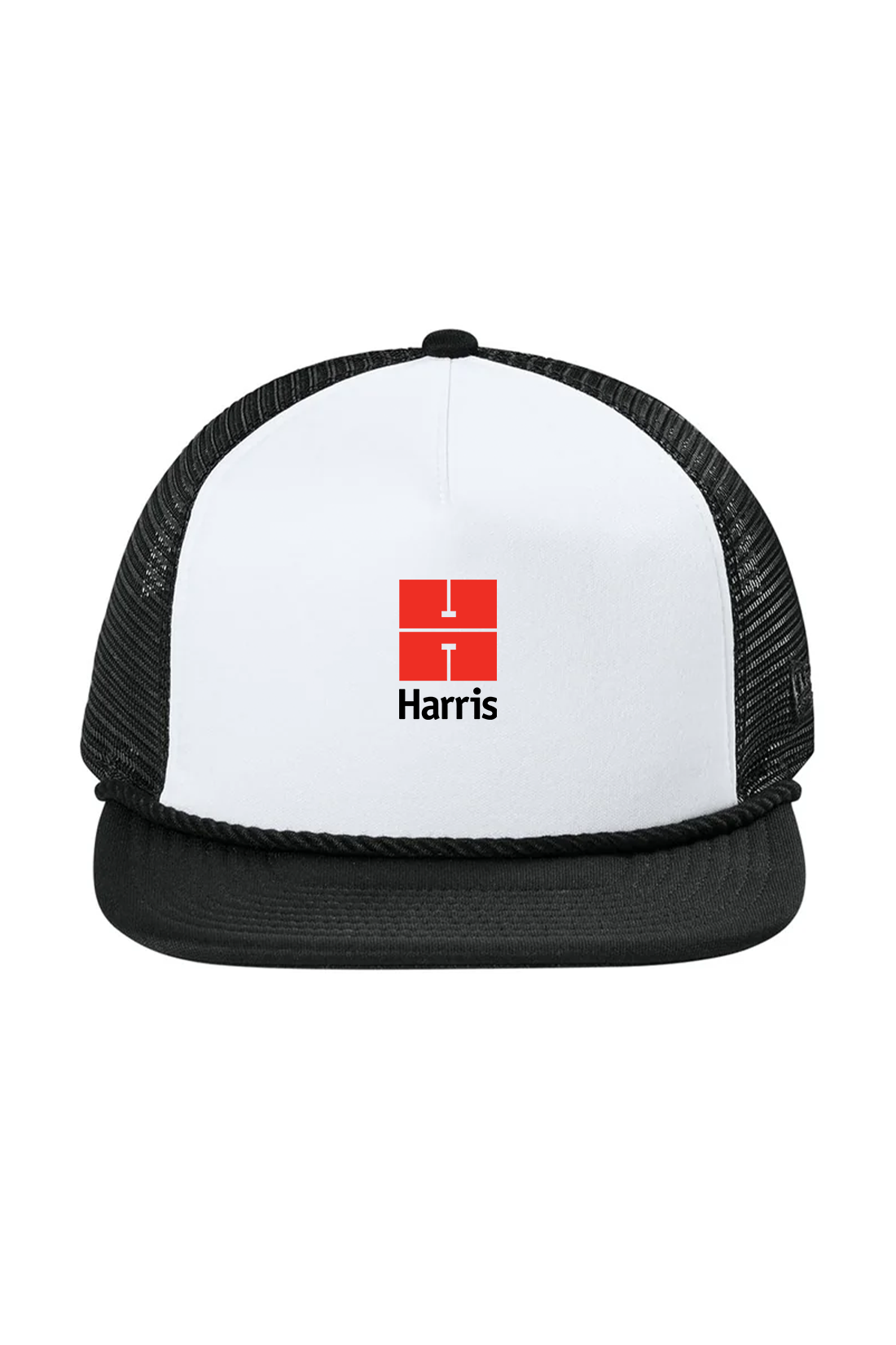 New Era Foam Rope Trucker Cap, White/ Black/ Black [Harris & Associates]