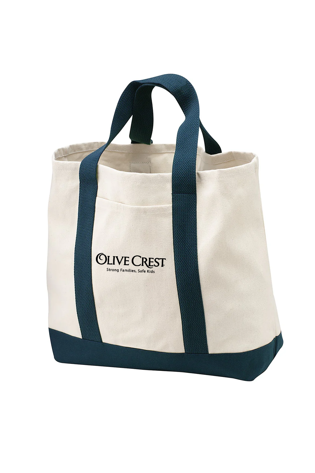 Port Authority - Two-Tone Shopping Tote, Natural/Navy [Olive Crest]