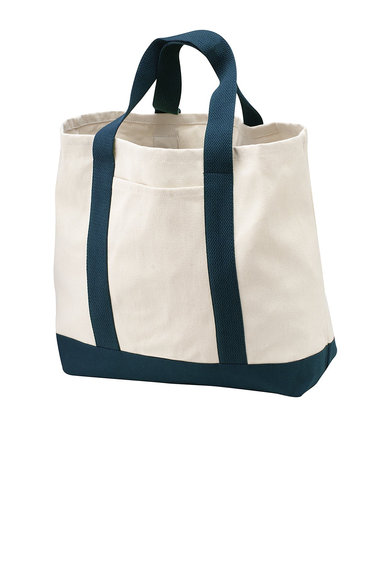 Port Authority - Two-Tone Custom Shopping Tote, Natural/Navy [Olive Crest]