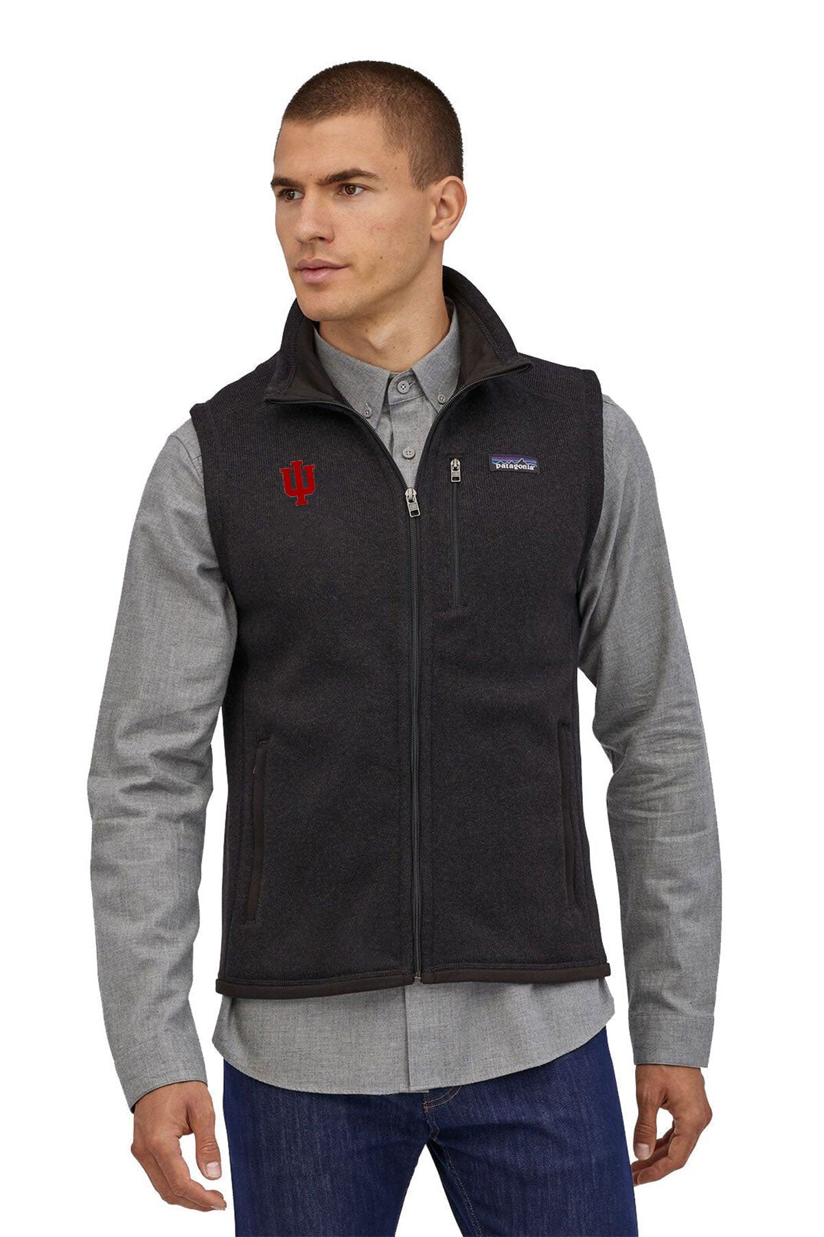 Patagonia Mens Better Sweater Fleece Customized Vests, Black [Indiana University School of Medicine]