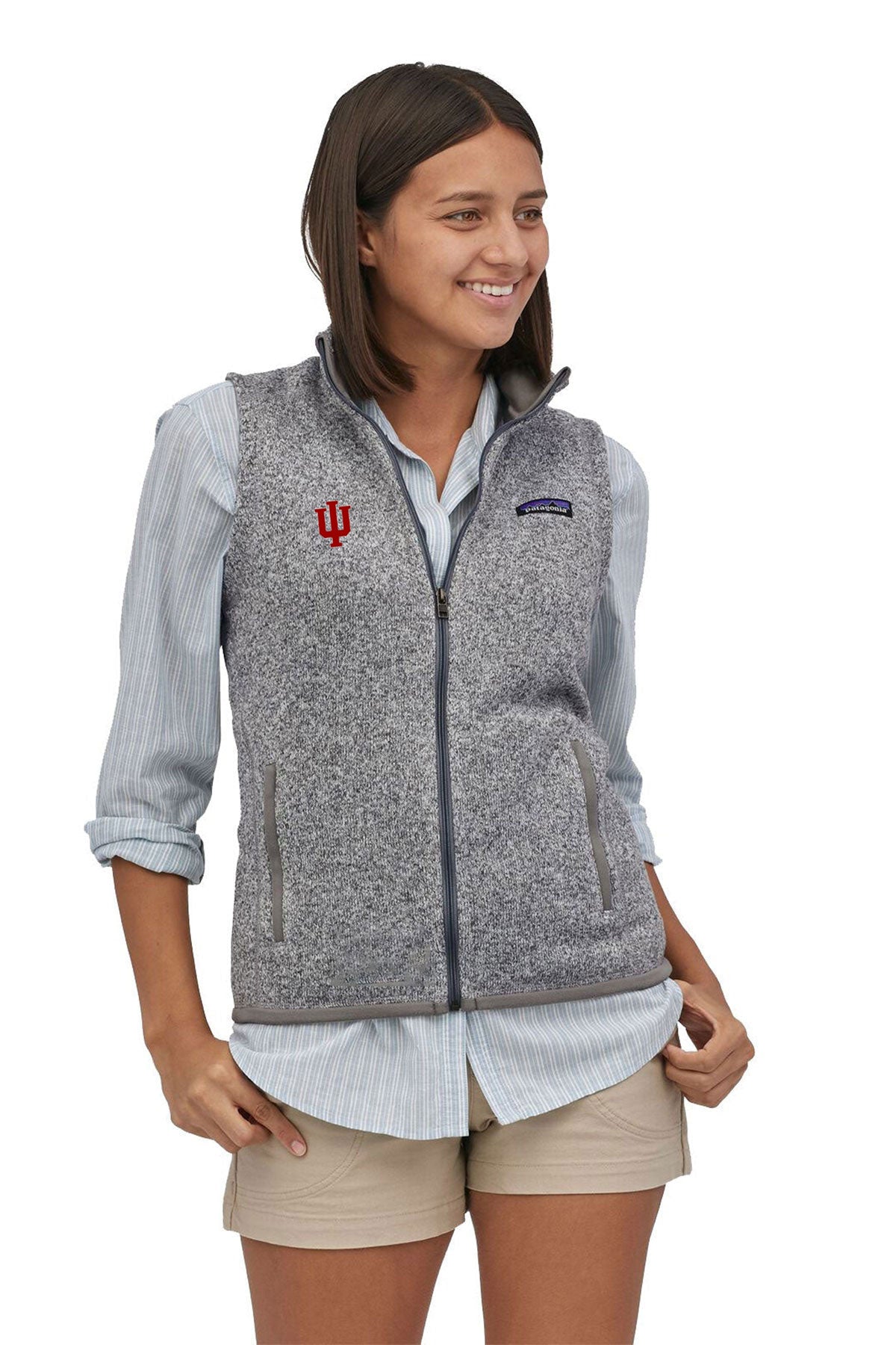 Patagonia Womens Better Sweater Fleece Customized Vests, Birch White [Indiana University School of Medicine]