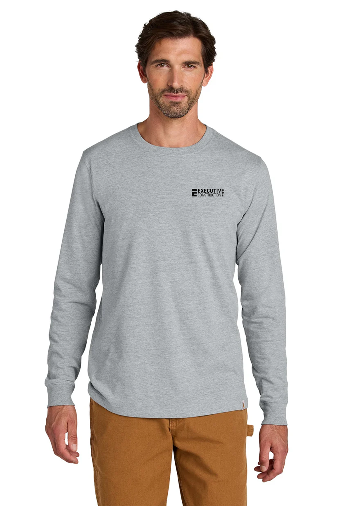 Carhartt Long Sleeve T-Shirt, Heather Grey [Executive Construction]