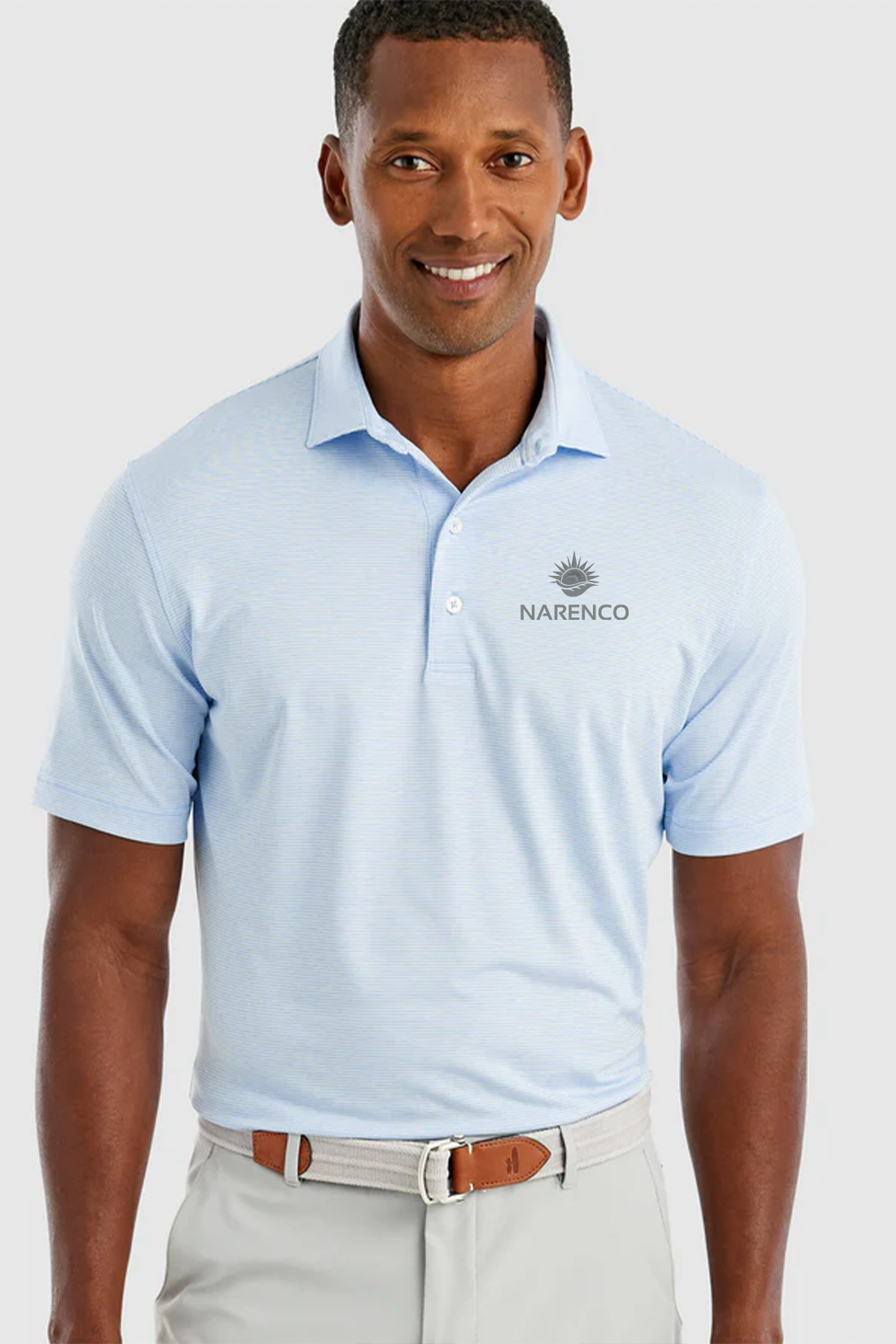 Johnnie O Mens Lyndon Striped Polo, Gulf Blue [NARENCO]