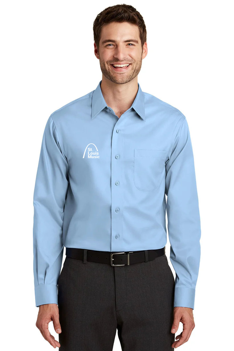 Port Authority Non-Iron Twill Shirt, Sky Blue [St Louis Music]