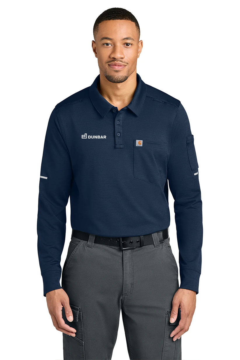 Carhartt FLD & RSCU Long Sleeve Polo, Dark Navy [Dunbar]