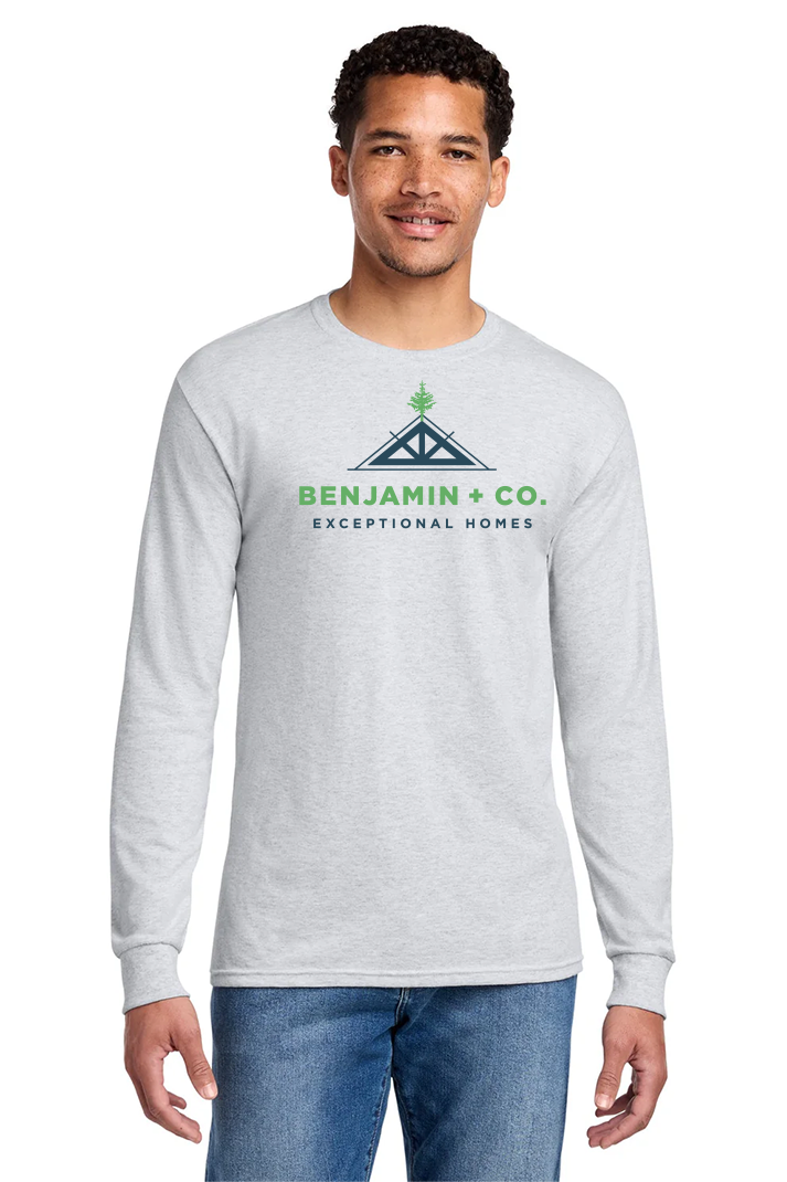 Jerzees Dri-Power 50/50 Cotton/Poly Long Sleeve T-Shirt, Ash [Benjamin and Company]