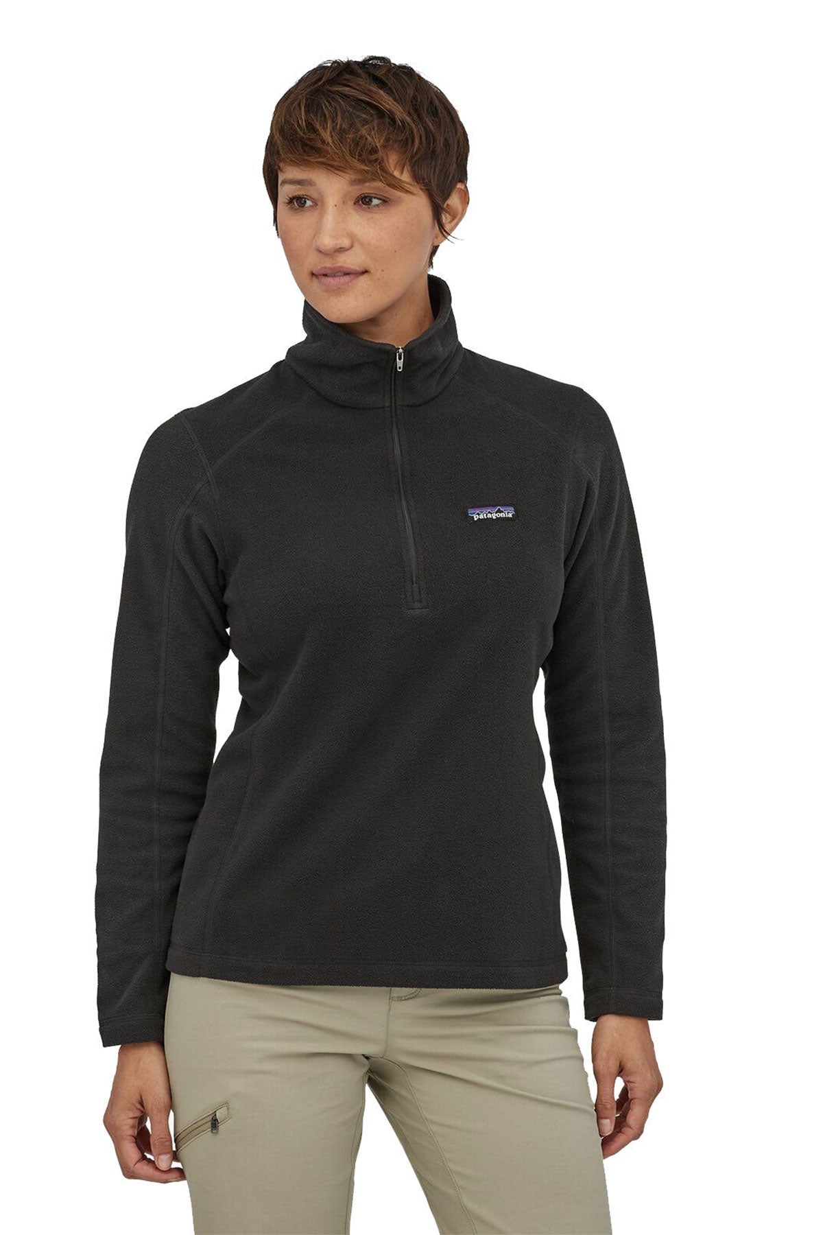 Patagonia Womens Micro D Custom Quarter Zips, Black [Black's Valley AG]