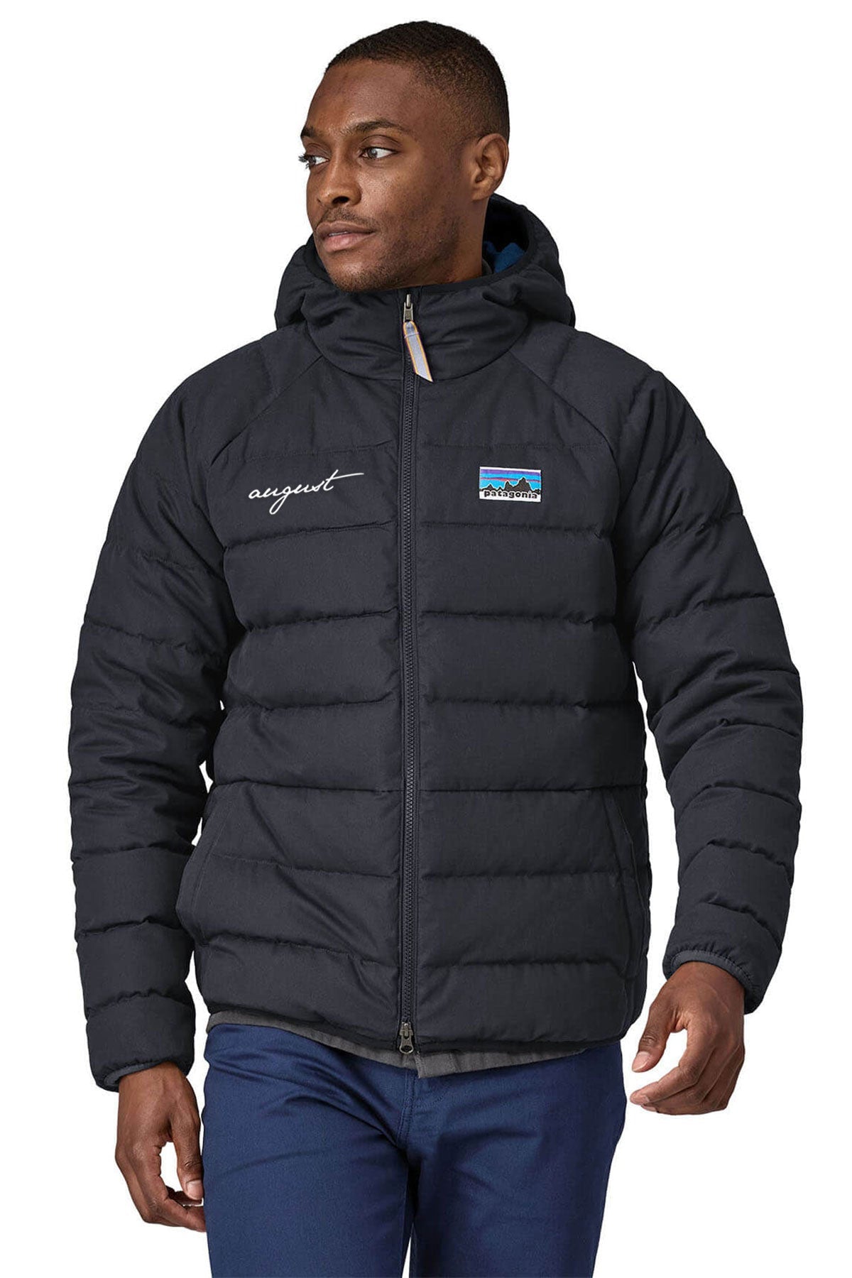 Patagonia Mens Cotton Down Custom Jackets, Pitch Blue [August Grooming]