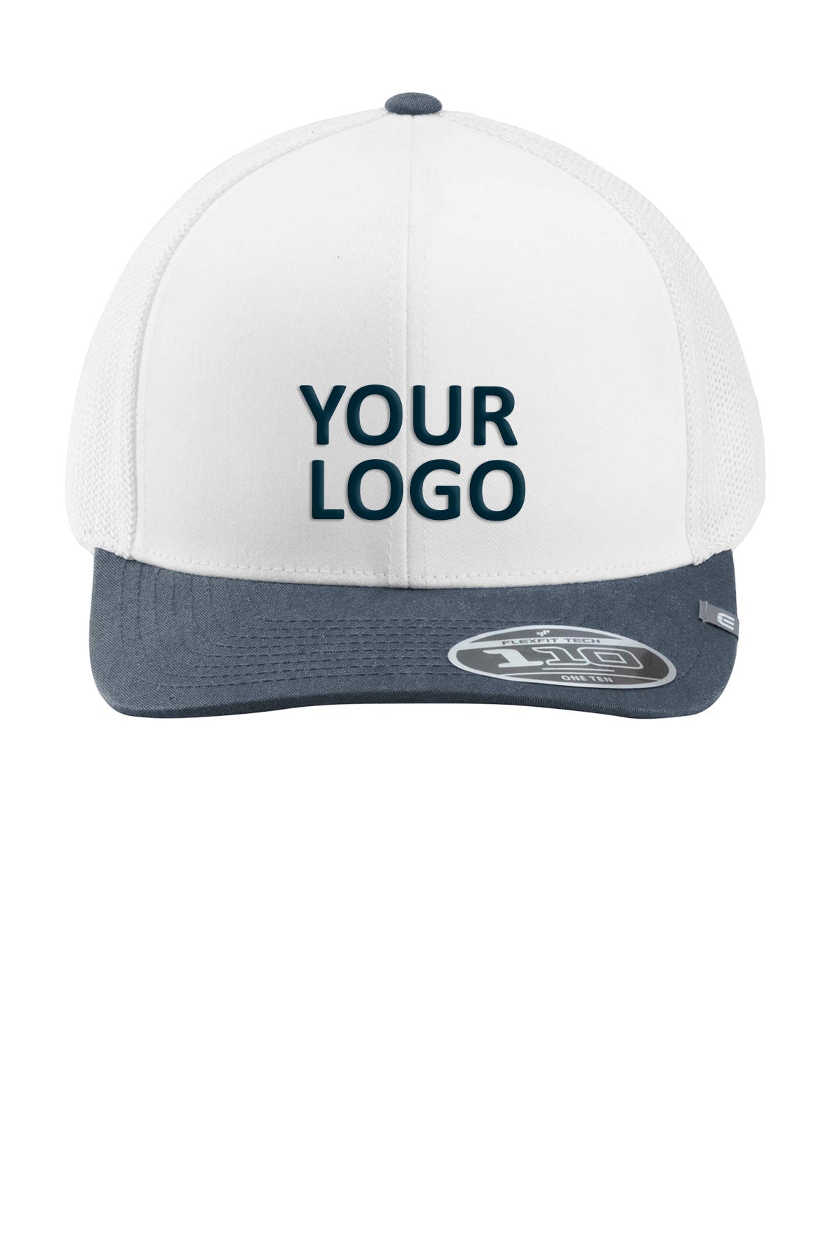 Custom TravisMathew Cruz Colorblock Trucker Cap TM1MY390 White with Vintage Indigo [Nationwide Property & Appraisal Services]