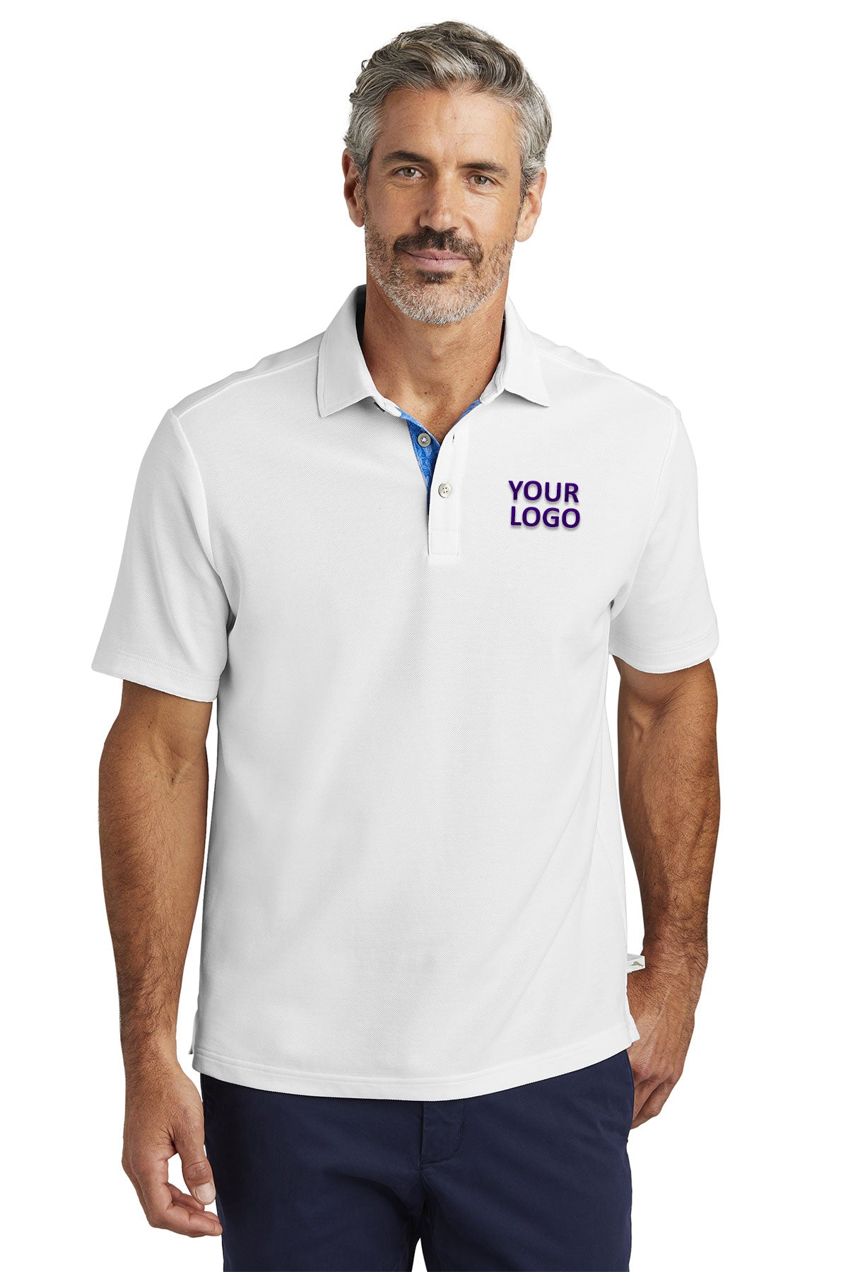 Tommy Bahama Bright White T223508TB custom embroidered polo shirts
