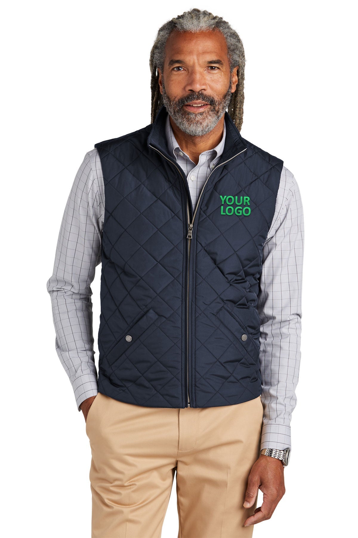 Brooks Brothers Quilted Vest, Night Navy [The Braff Group]
