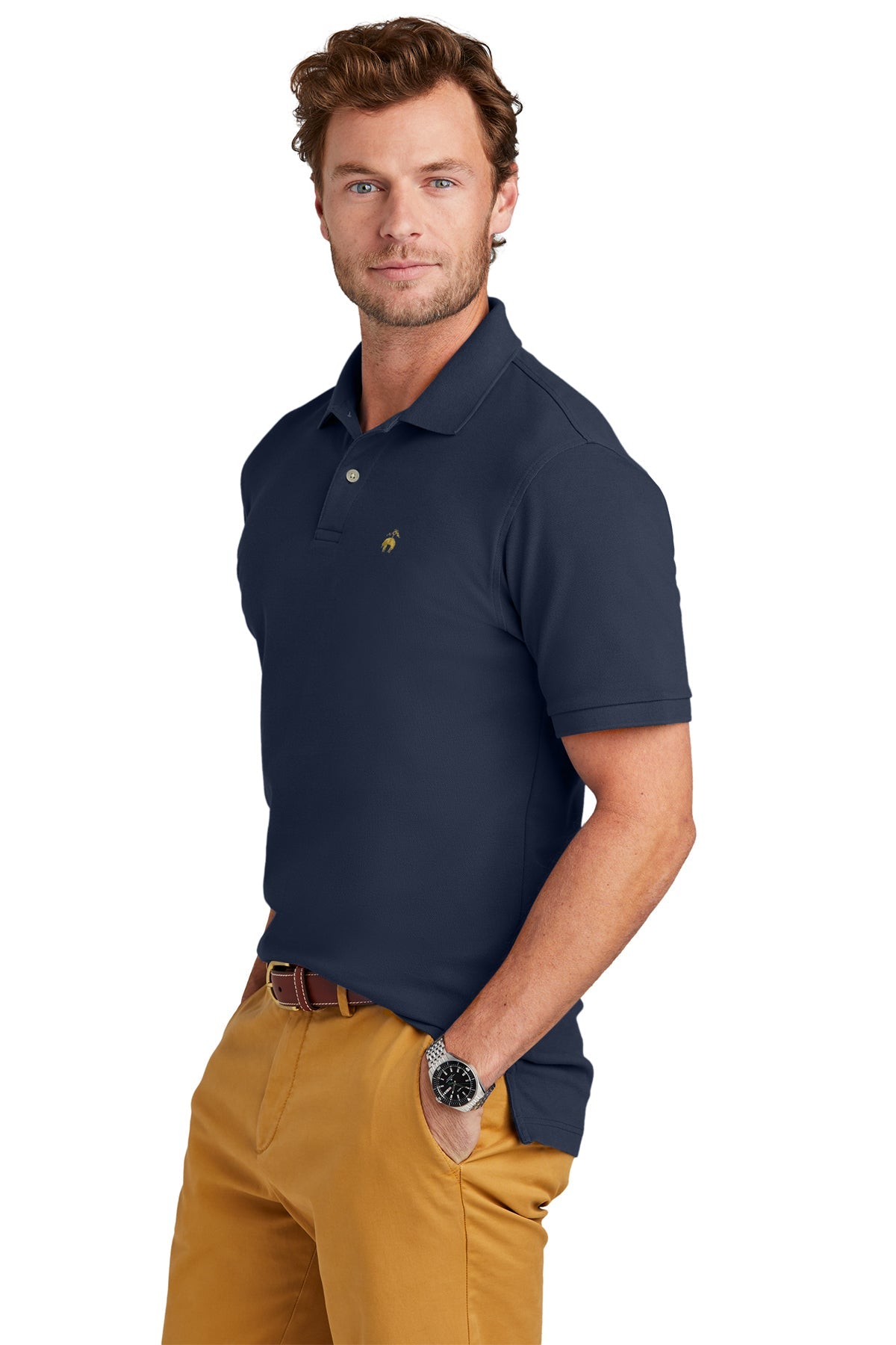 Brooks Brothers Pima Cotton Pique Polo, Navy Blaze [Matos Builders]