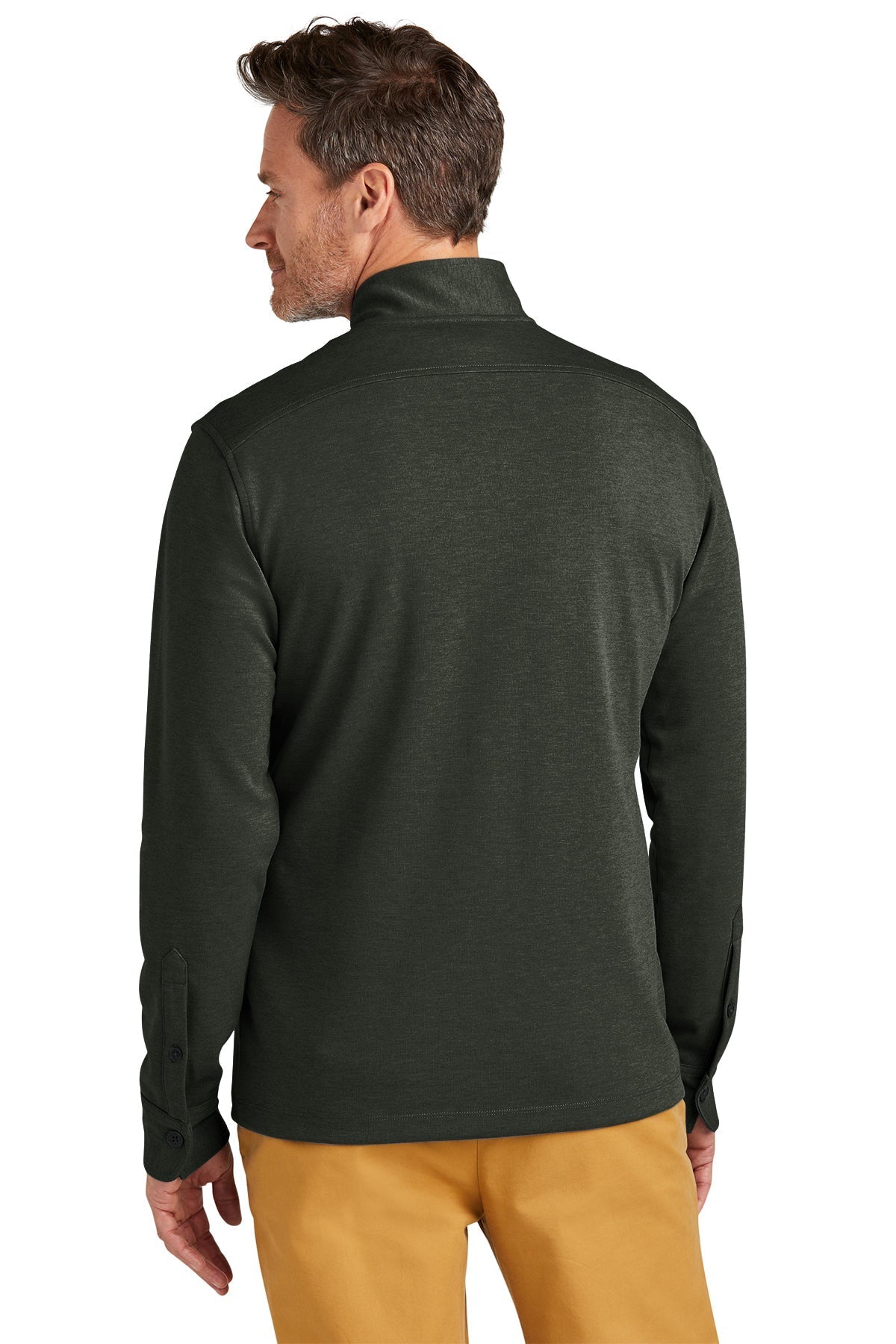 Brooks Brothers Mid-Layer Stretch 1/2-Button, Pine Heather [IKG]