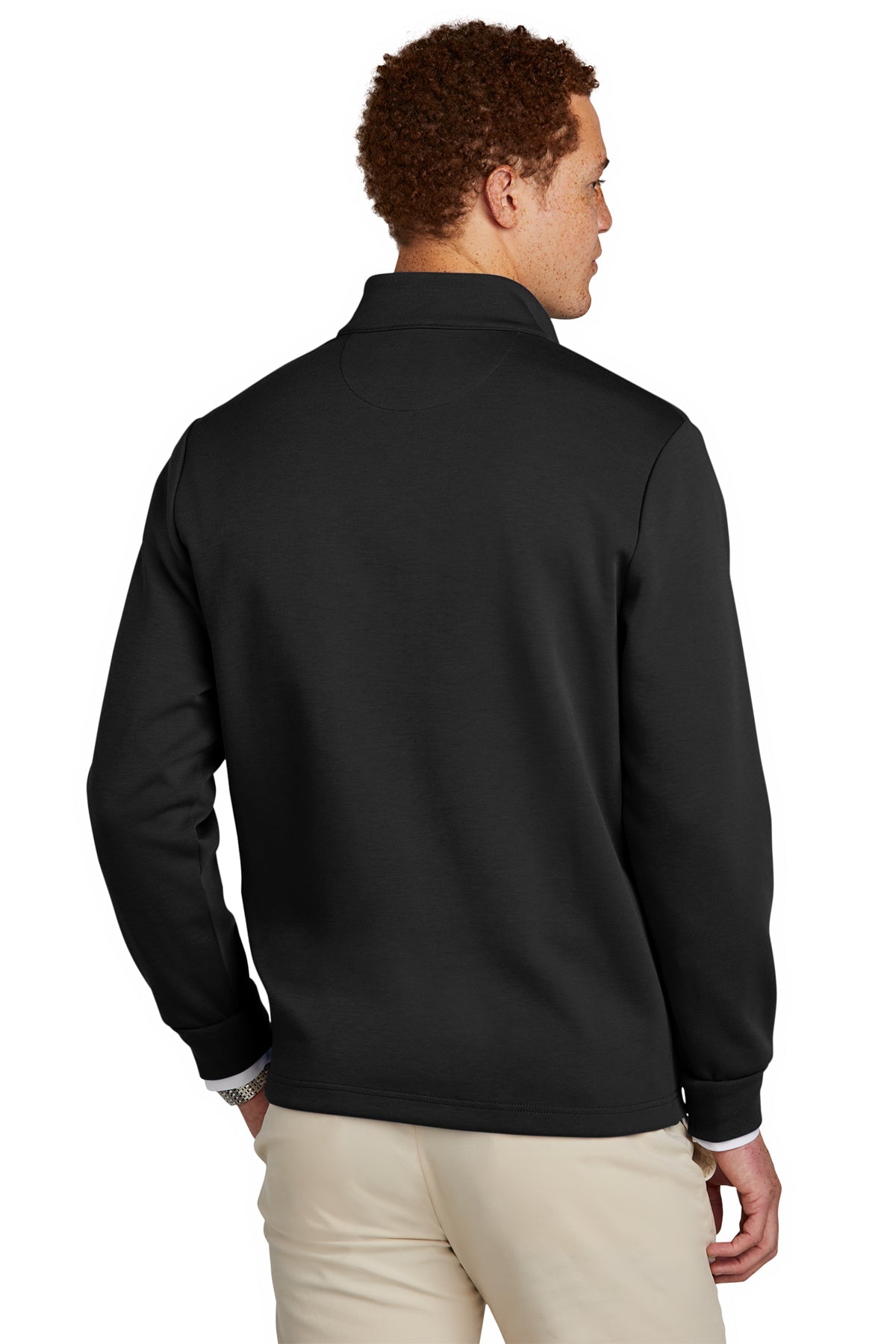 Brooks Brothers Double-Knit 1/4-Zip, Deep Black [Lane & Waterman]