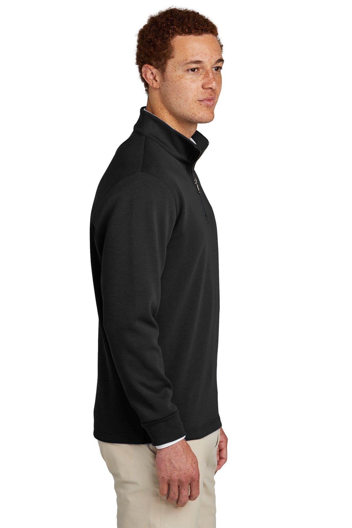 Brooks Brothers Double-Knit 1/4-Zip, Deep Black [Lane & Waterman]